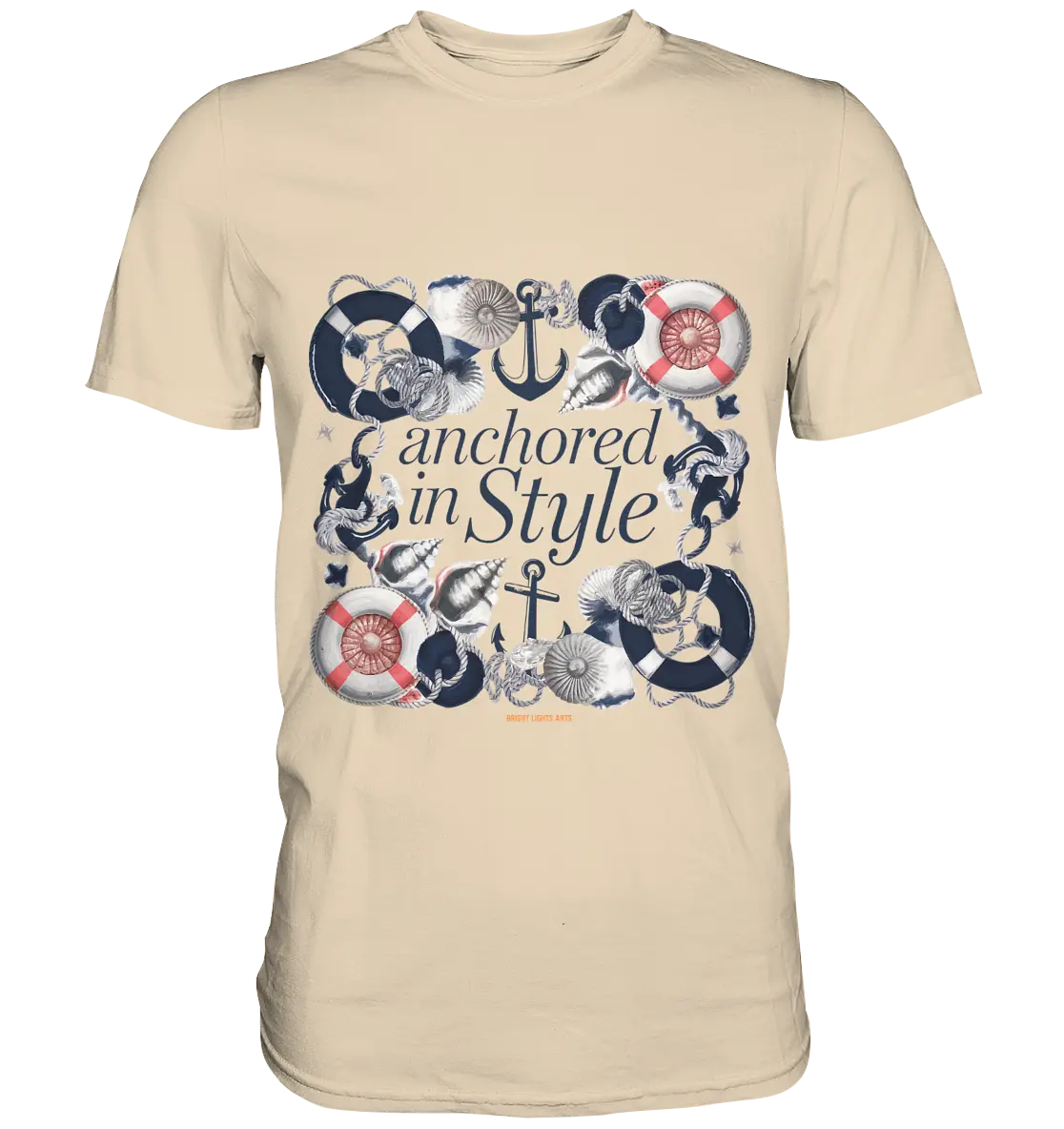 Anchored in Style – Elegantes Maritimes Design für Meerliebhaber - Premium Shirt Bright Lights Arts