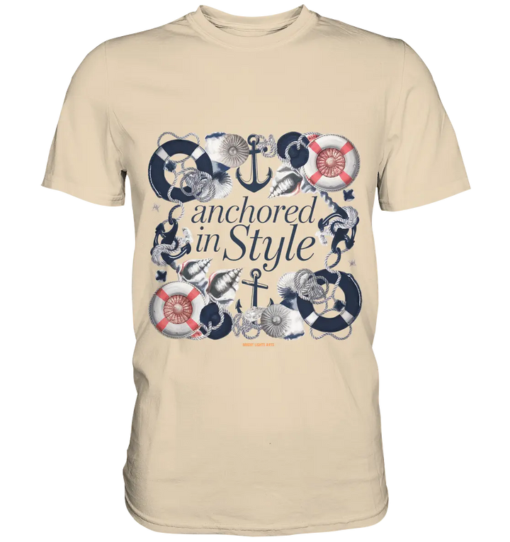 Anchored in Style – Elegantes Maritimes Design für Meerliebhaber - Premium Shirt Bright Lights Arts