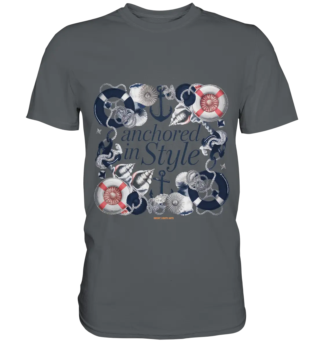 Anchored in Style – Elegantes Maritimes Design für Meerliebhaber - Premium Shirt Bright Lights Arts