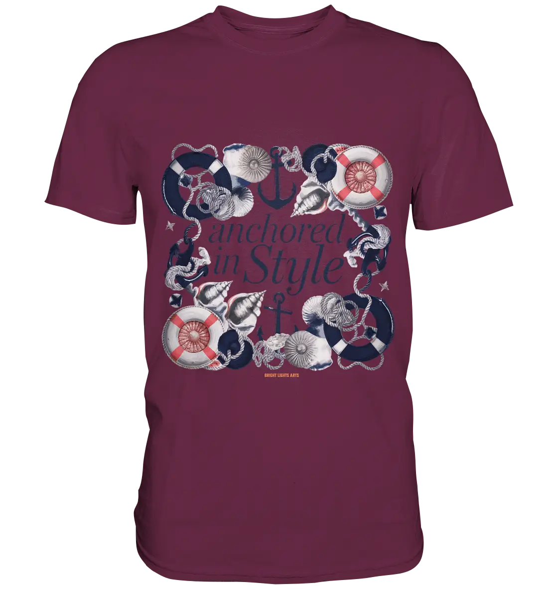 Anchored in Style – Elegantes Maritimes Design für Meerliebhaber - Premium Shirt Bright Lights Arts