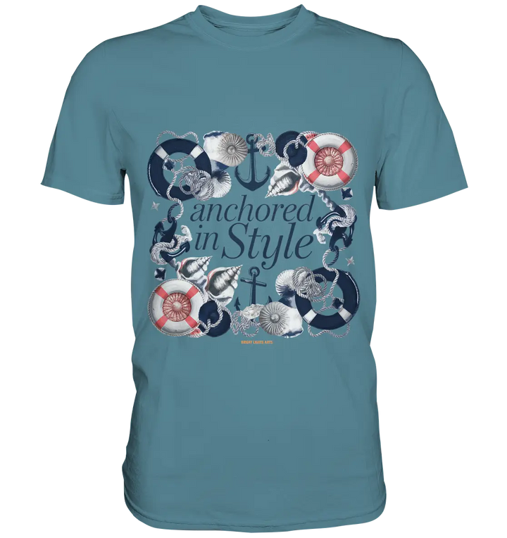 Anchored in Style – Elegantes Maritimes Design für Meerliebhaber - Premium Shirt Bright Lights Arts