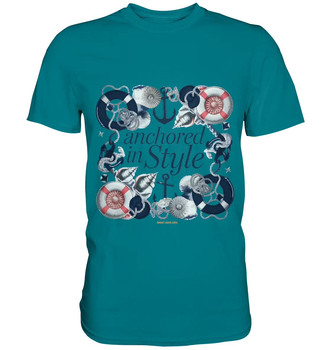 Anchored in Style – Elegantes Maritimes Design für Meerliebhaber - Premium Shirt Bright Lights Arts