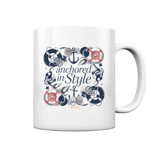 Anchored in Style – Elegantes Maritimes Design für Meerliebhaber - Tasse glossy Bright Lights Arts
