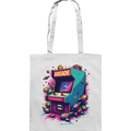 Arcade Action – Farbige Hommage an die Welt der Spielhallen - Baumwolltasche Bright Lights Arts