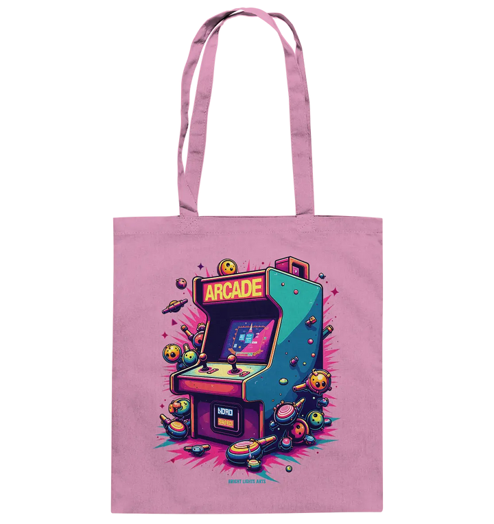 Arcade Action – Farbige Hommage an die Welt der Spielhallen - Baumwolltasche Bright Lights Arts
