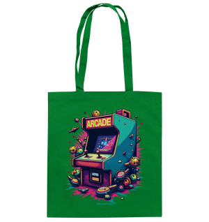 Arcade Action – Farbige Hommage an die Welt der Spielhallen - Baumwolltasche Bright Lights Arts