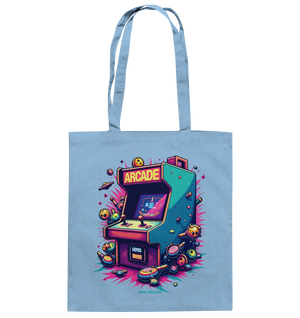 Arcade Action – Farbige Hommage an die Welt der Spielhallen - Baumwolltasche Bright Lights Arts