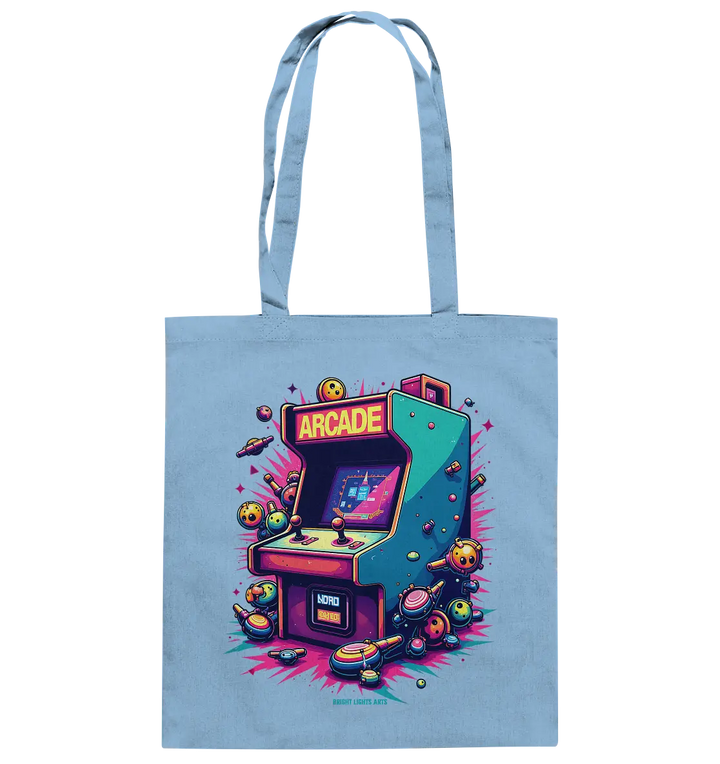 Arcade Action – Farbige Hommage an die Welt der Spielhallen - Baumwolltasche Bright Lights Arts