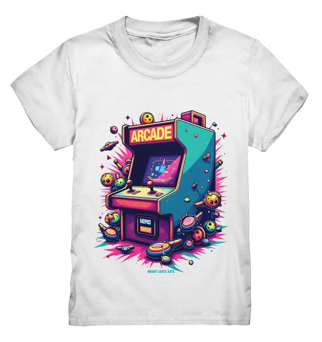 Arcade Action – Farbige Hommage an die Welt der Spielhallen - Kids Premium Shirt Bright Lights Arts