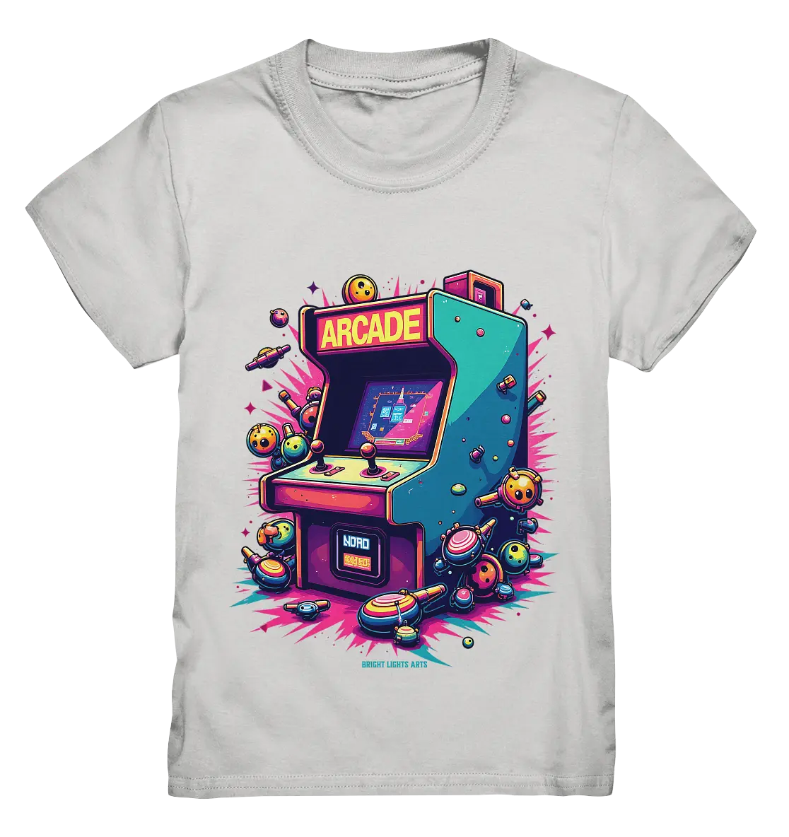 Arcade Action – Farbige Hommage an die Welt der Spielhallen - Kids Premium Shirt Bright Lights Arts