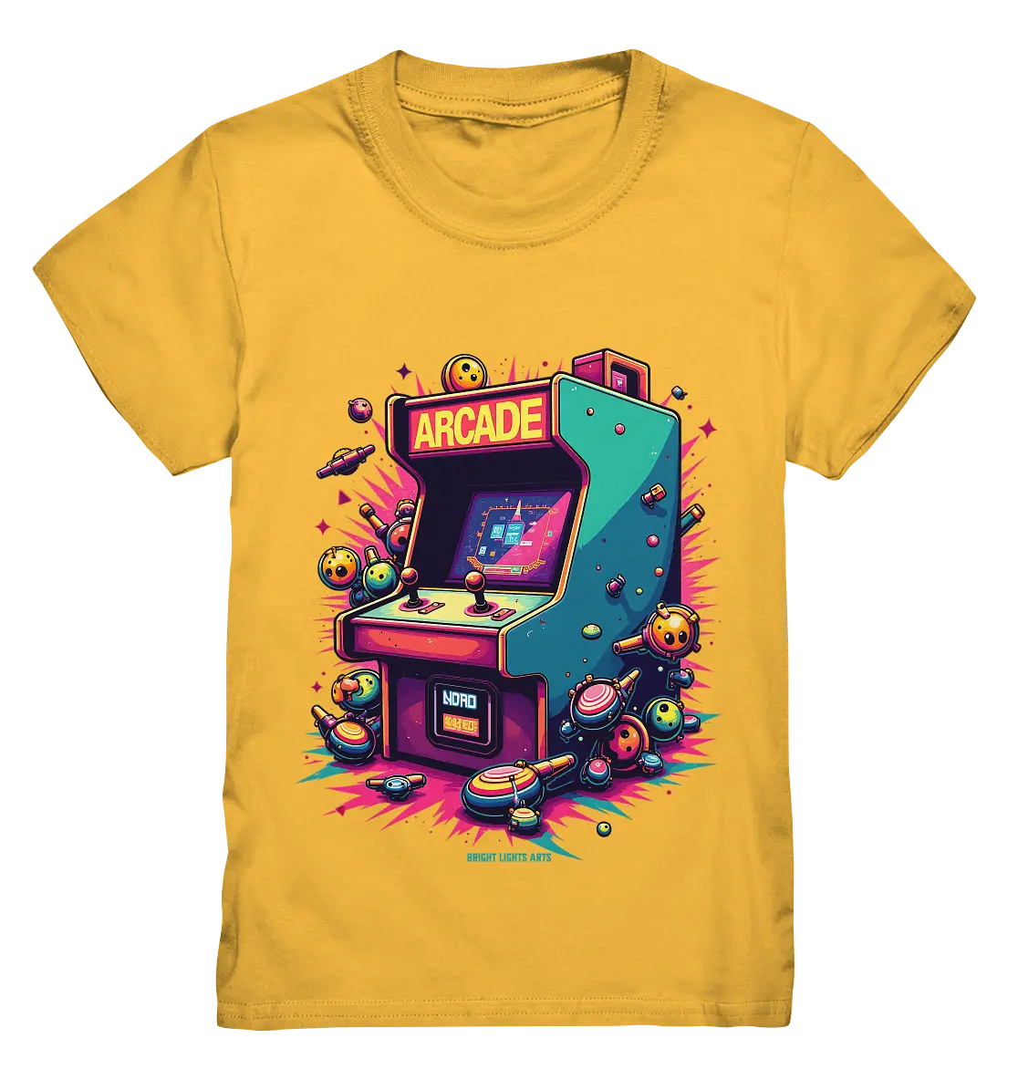 Arcade Action – Farbige Hommage an die Welt der Spielhallen - Kids Premium Shirt Bright Lights Arts