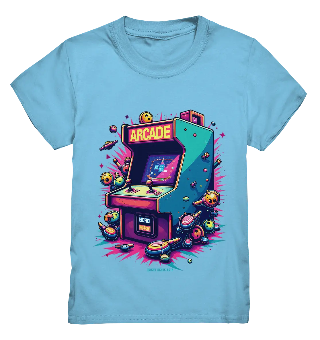 Arcade Action – Farbige Hommage an die Welt der Spielhallen - Kids Premium Shirt Bright Lights Arts