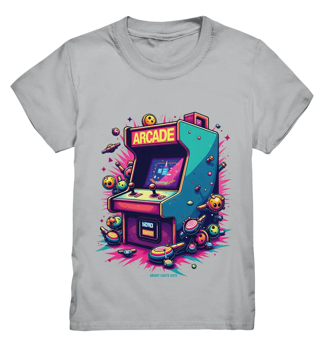 Arcade Action – Farbige Hommage an die Welt der Spielhallen - Kids Premium Shirt Bright Lights Arts