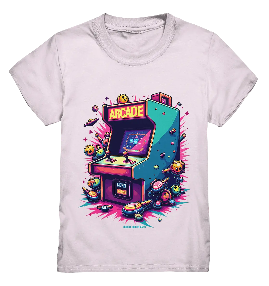 Arcade Action – Farbige Hommage an die Welt der Spielhallen - Kids Premium Shirt Bright Lights Arts