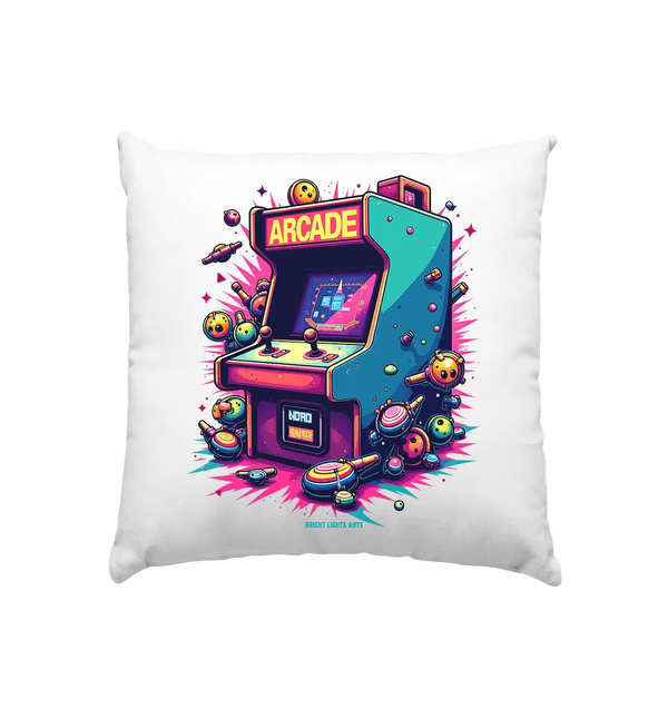 Arcade Action – Farbige Hommage an die Welt der Spielhallen - Kissen 40x40cm Bright Lights Arts