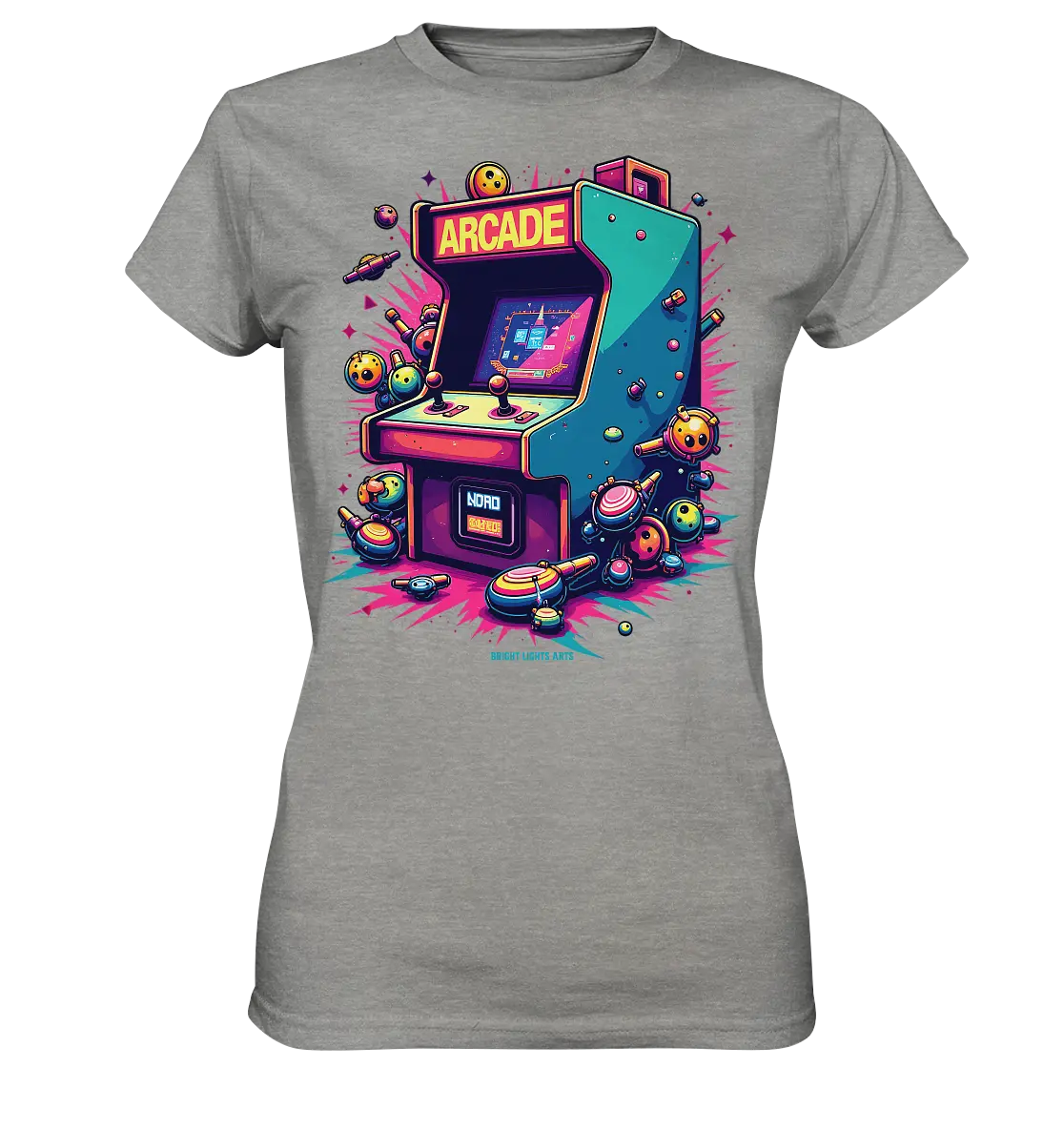 Arcade Action – Farbige Hommage an die Welt der Spielhallen - Ladies Premium Shirt Bright Lights Arts