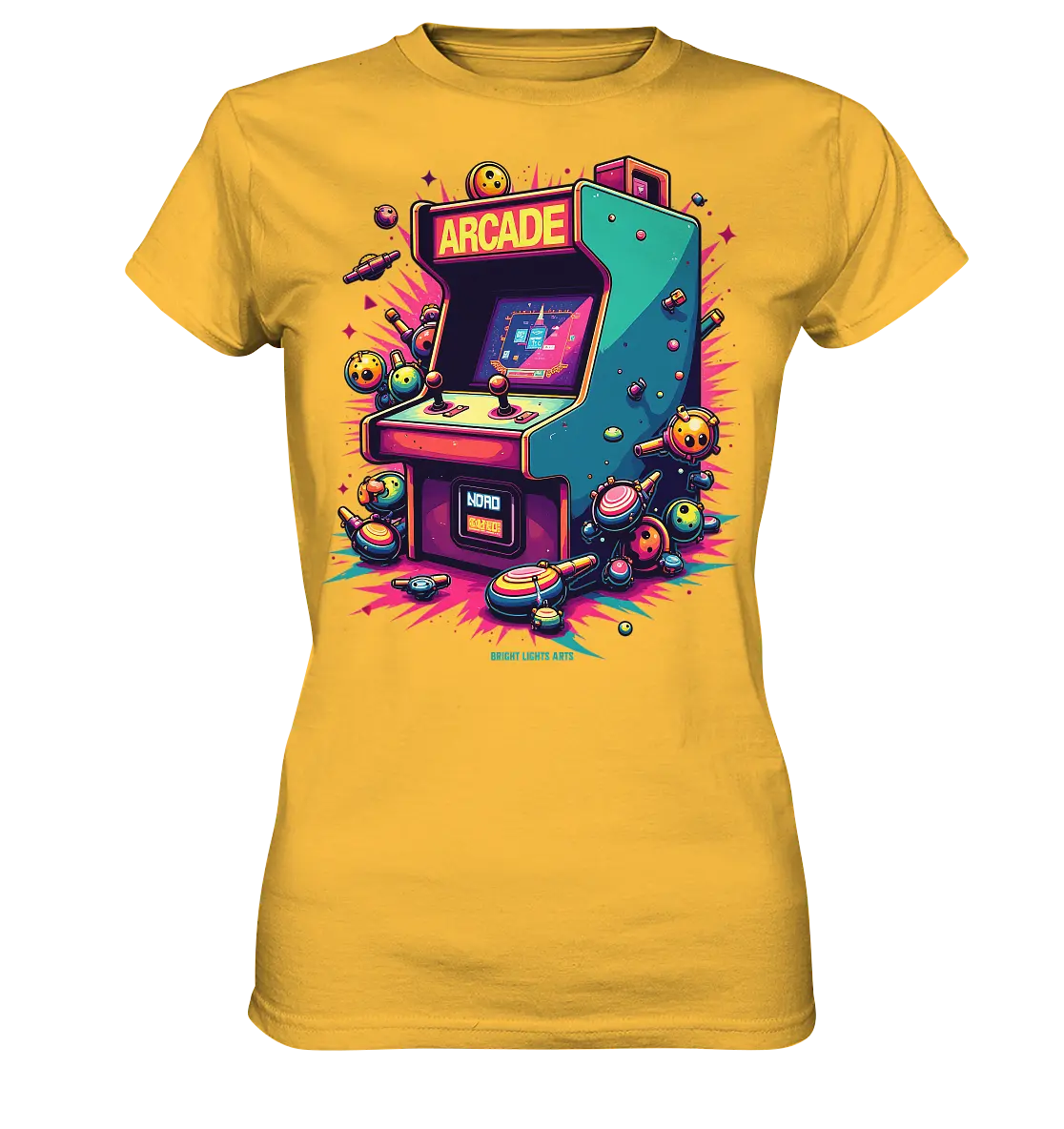 Arcade Action – Farbige Hommage an die Welt der Spielhallen - Ladies Premium Shirt Bright Lights Arts