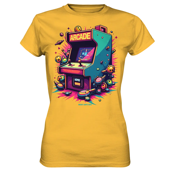 Arcade Action – Farbige Hommage an die Welt der Spielhallen - Ladies Premium Shirt Bright Lights Arts