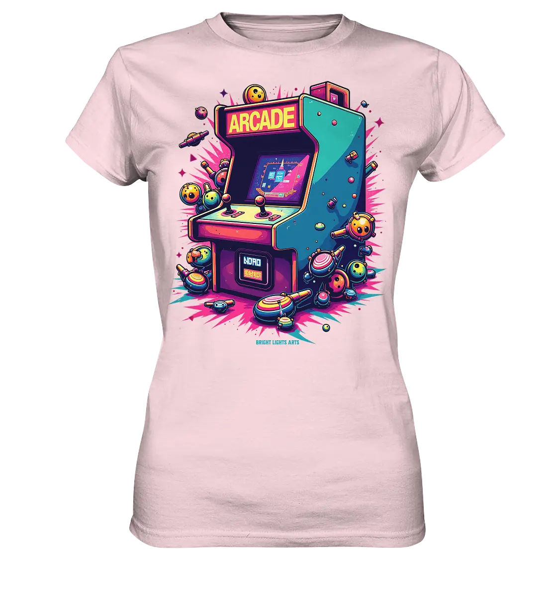 Arcade Action – Farbige Hommage an die Welt der Spielhallen - Ladies Premium Shirt Bright Lights Arts