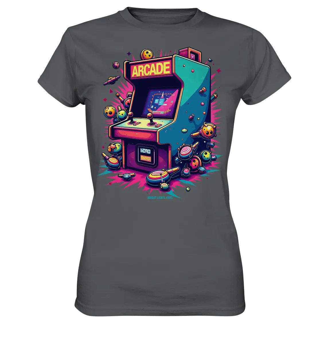 Arcade Action – Farbige Hommage an die Welt der Spielhallen - Ladies Premium Shirt Bright Lights Arts
