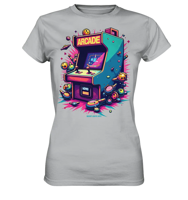 Arcade Action – Farbige Hommage an die Welt der Spielhallen - Ladies Premium Shirt Bright Lights Arts