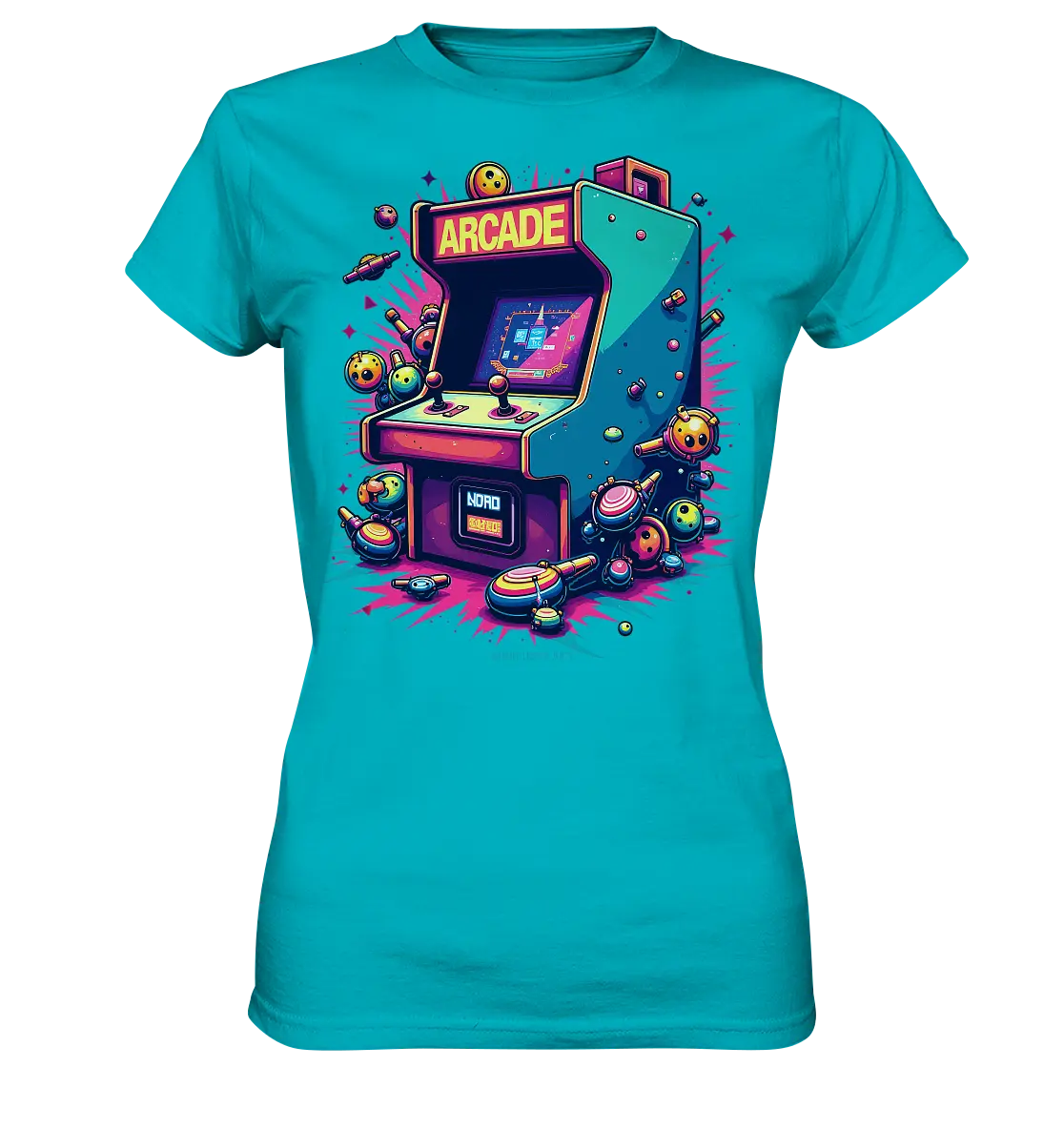 Arcade Action – Farbige Hommage an die Welt der Spielhallen - Ladies Premium Shirt Bright Lights Arts