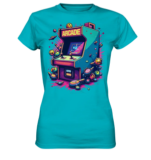 Arcade Action – Farbige Hommage an die Welt der Spielhallen - Ladies Premium Shirt Bright Lights Arts