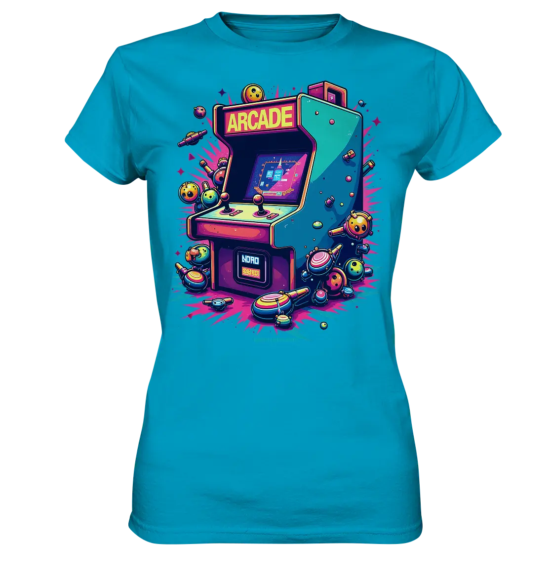 Arcade Action – Farbige Hommage an die Welt der Spielhallen - Ladies Premium Shirt Bright Lights Arts