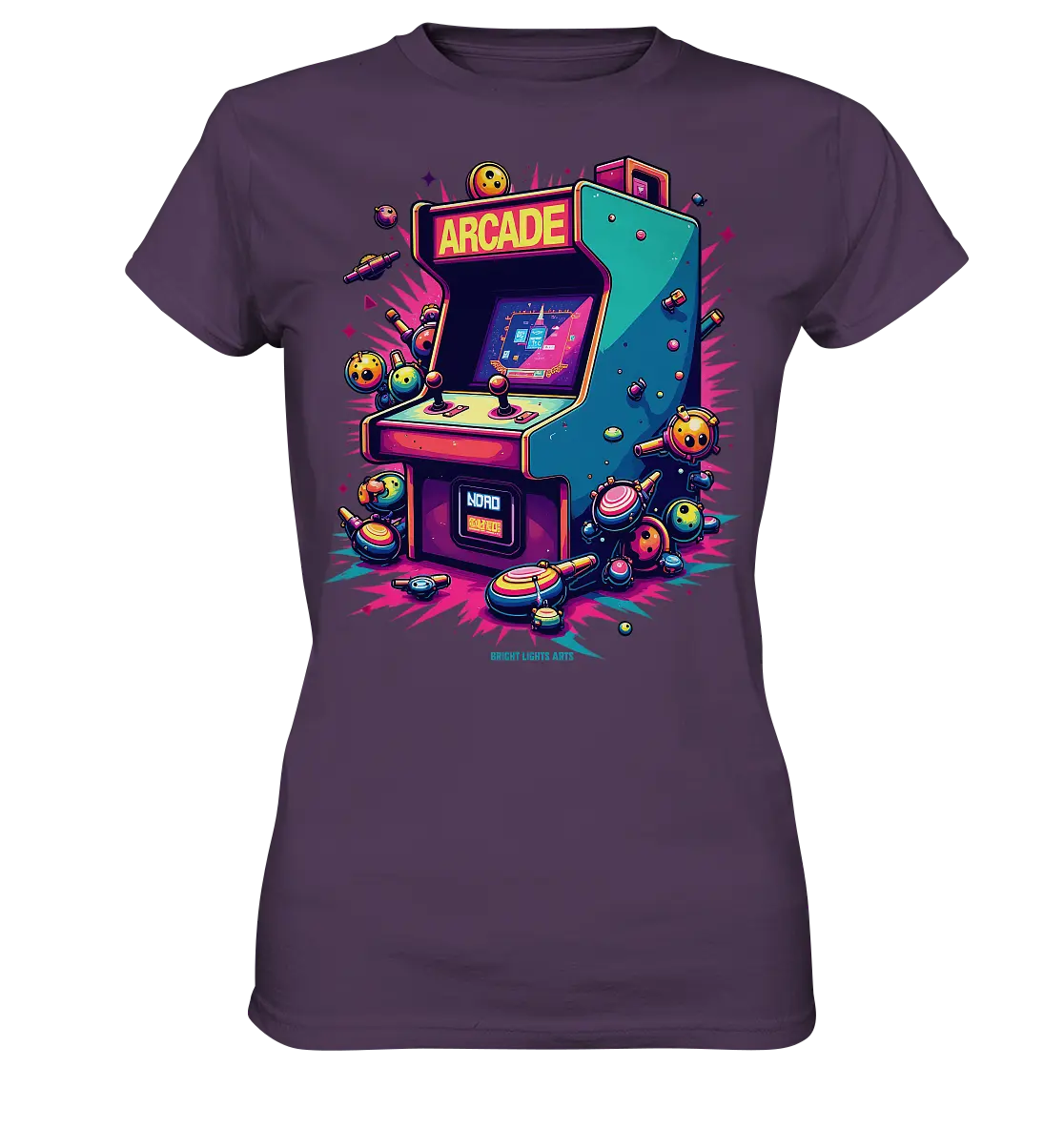 Arcade Action – Farbige Hommage an die Welt der Spielhallen - Ladies Premium Shirt Bright Lights Arts