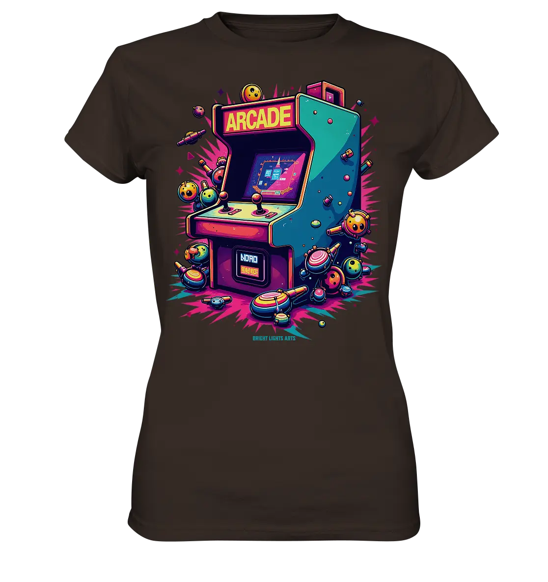 Arcade Action – Farbige Hommage an die Welt der Spielhallen - Ladies Premium Shirt Bright Lights Arts
