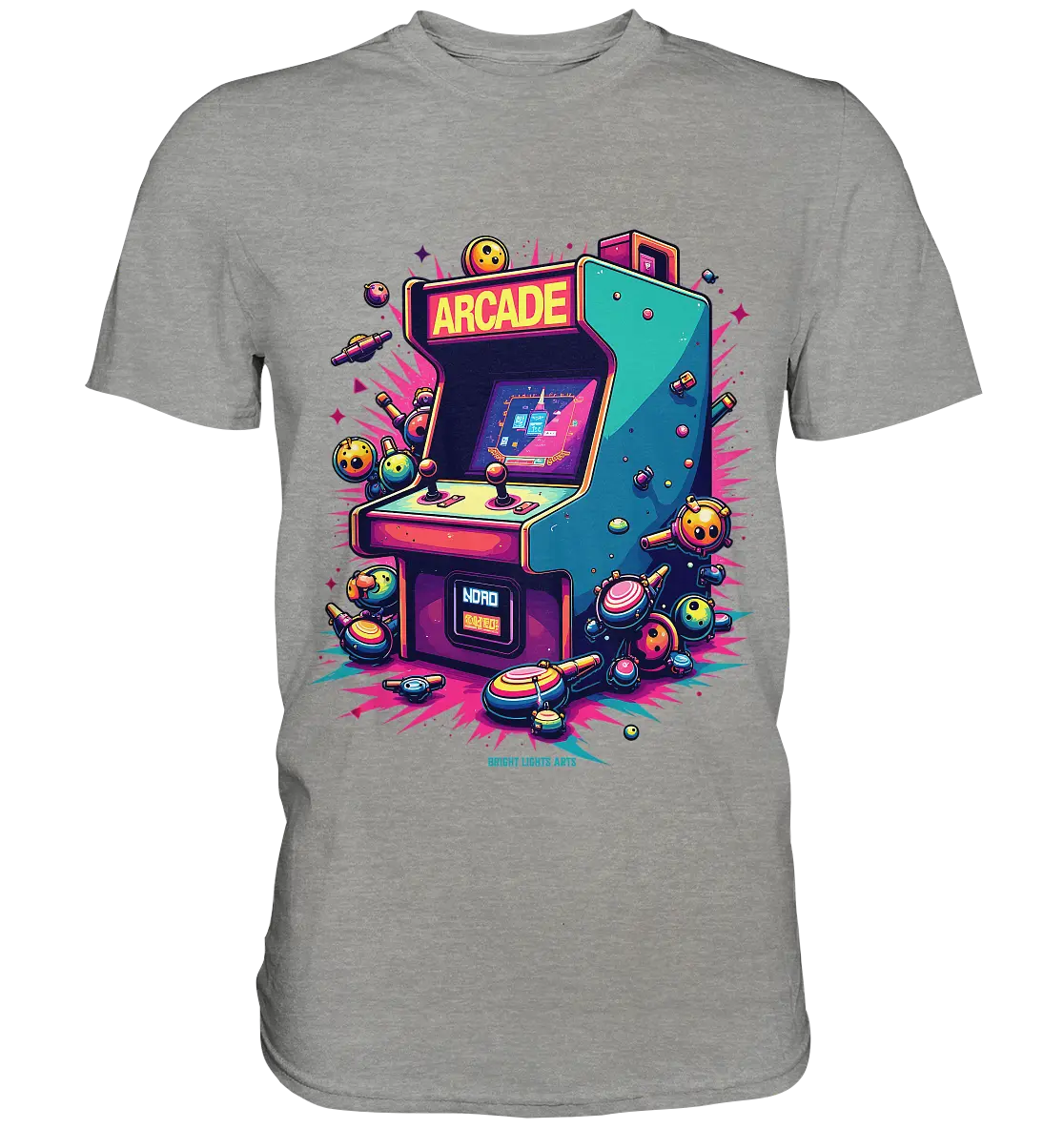 Arcade Action – Farbige Hommage an die Welt der Spielhallen - Premium Shirt Bright Lights Arts