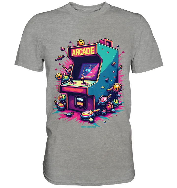 Arcade Action – Farbige Hommage an die Welt der Spielhallen - Premium Shirt Bright Lights Arts
