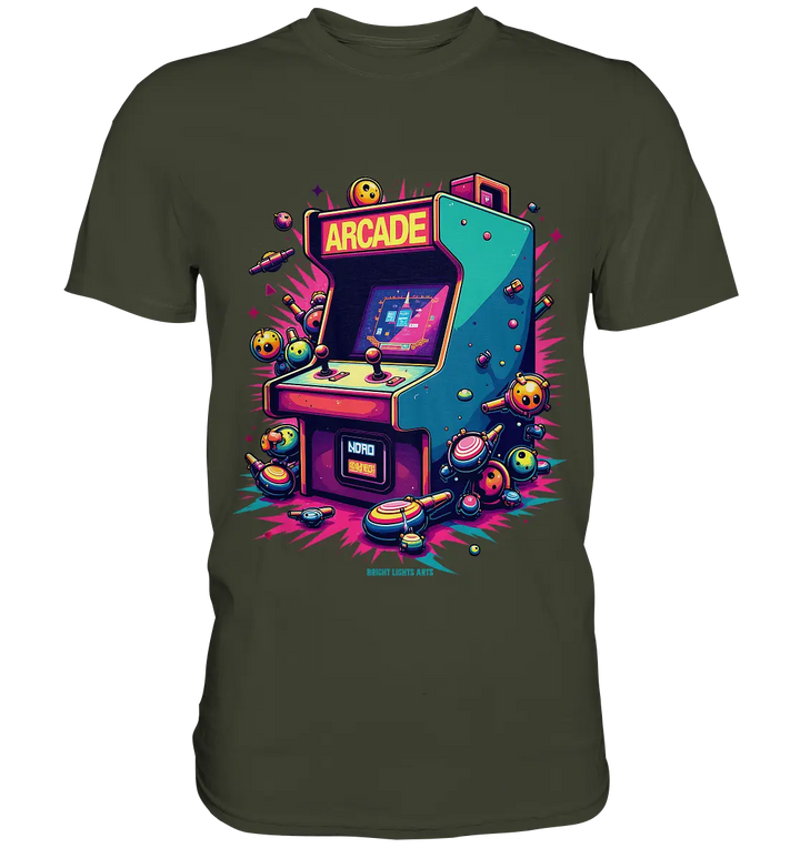 Arcade Action – Farbige Hommage an die Welt der Spielhallen - Premium Shirt Bright Lights Arts