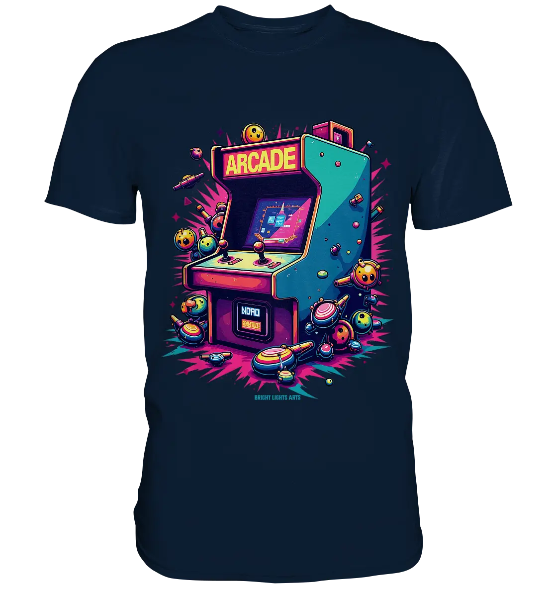 Arcade Action – Farbige Hommage an die Welt der Spielhallen - Premium Shirt Bright Lights Arts
