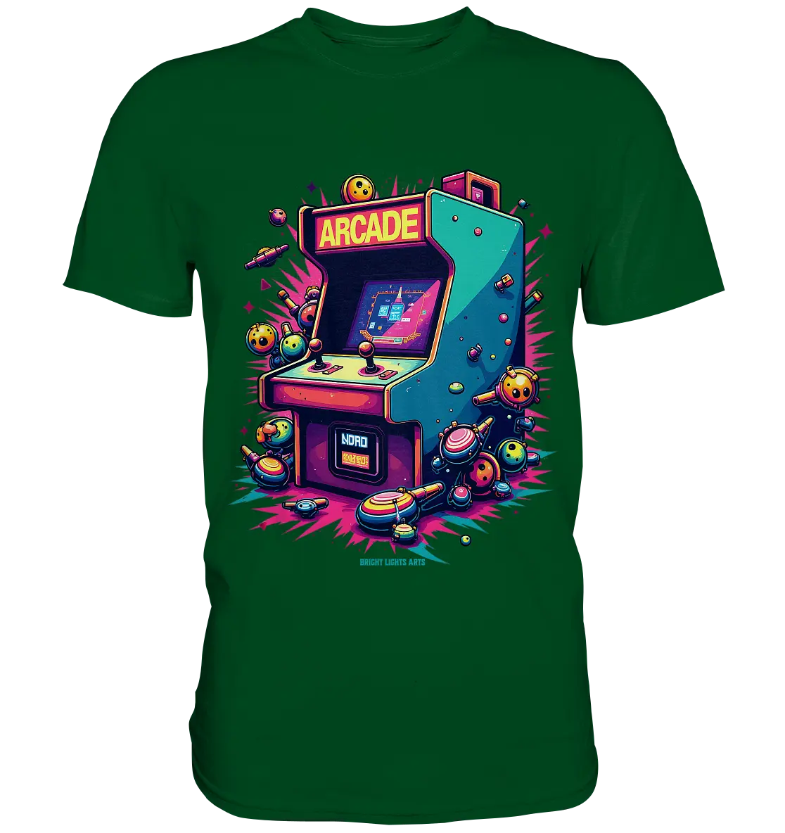Arcade Action – Farbige Hommage an die Welt der Spielhallen - Premium Shirt Bright Lights Arts