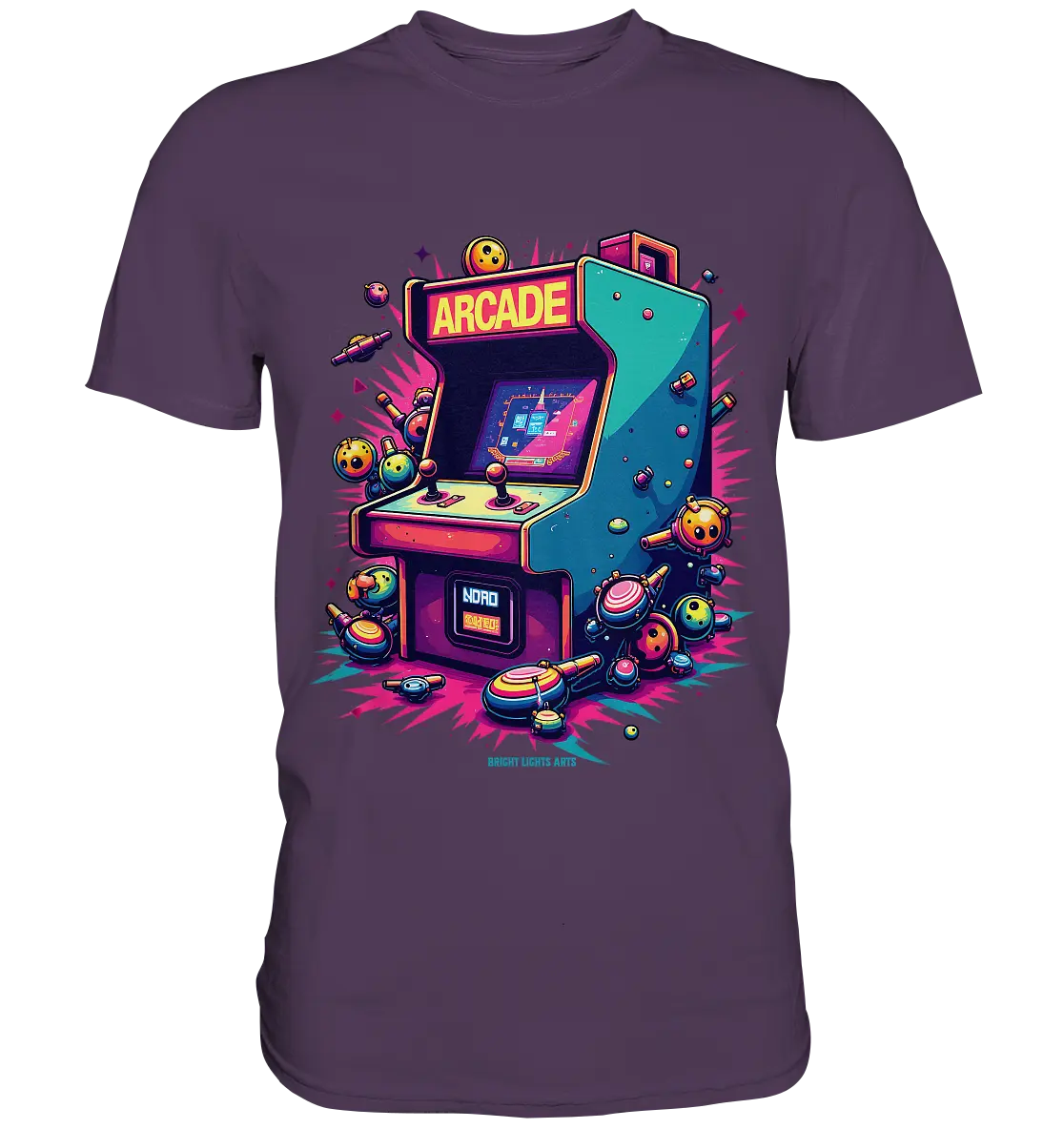 Arcade Action – Farbige Hommage an die Welt der Spielhallen - Premium Shirt Bright Lights Arts