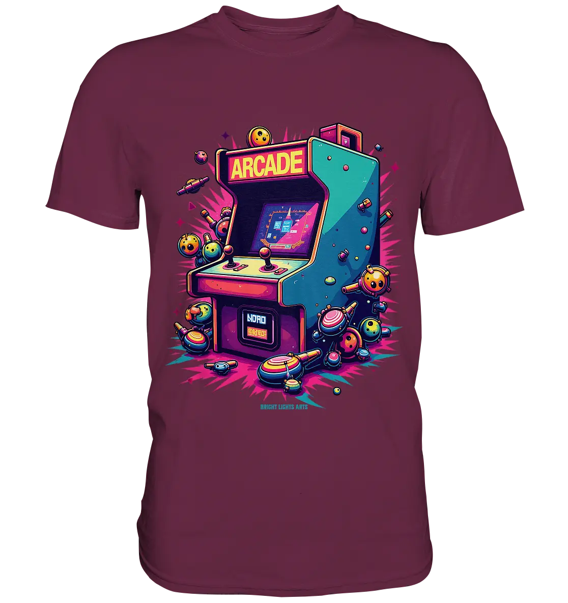 Arcade Action – Farbige Hommage an die Welt der Spielhallen - Premium Shirt Bright Lights Arts