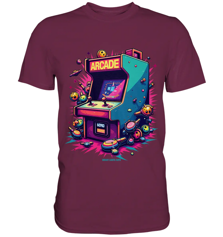 Arcade Action – Farbige Hommage an die Welt der Spielhallen - Premium Shirt Bright Lights Arts