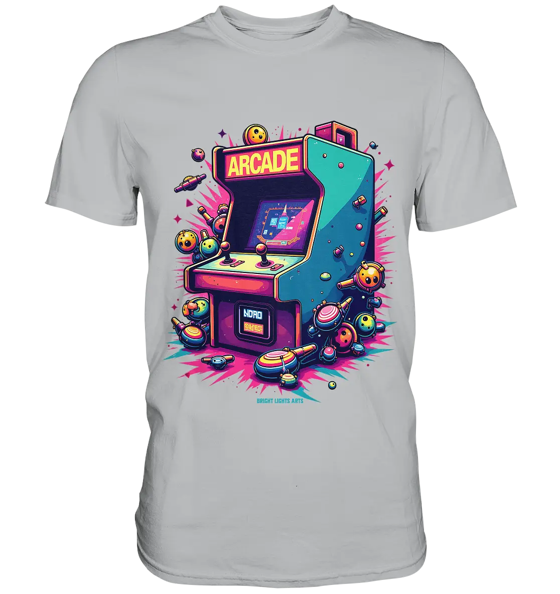 Arcade Action – Farbige Hommage an die Welt der Spielhallen - Premium Shirt Bright Lights Arts