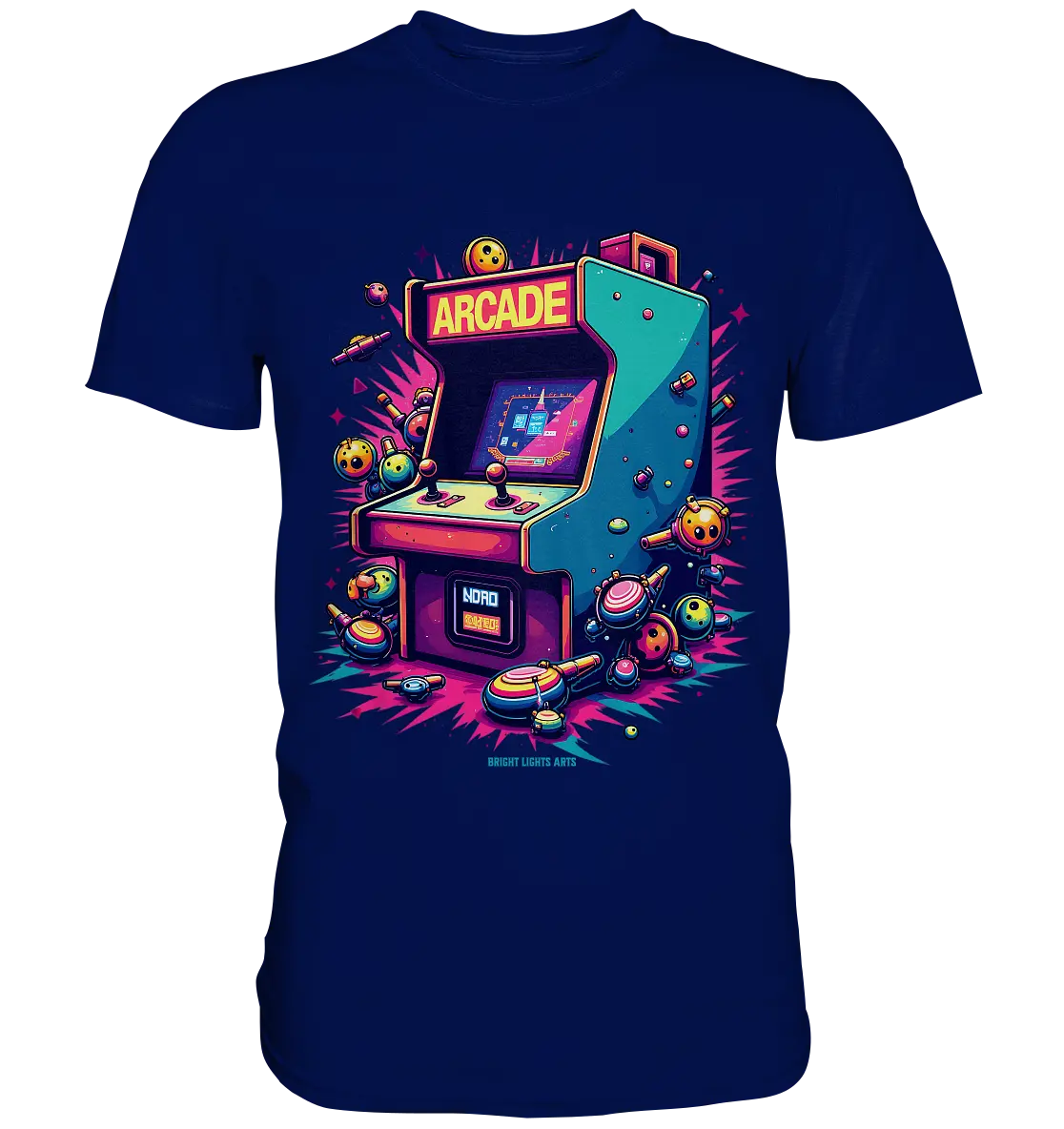 Arcade Action – Farbige Hommage an die Welt der Spielhallen - Premium Shirt Bright Lights Arts