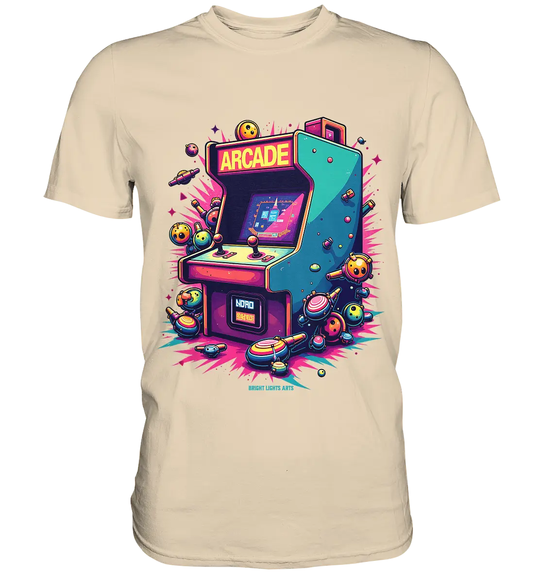 Arcade Action – Farbige Hommage an die Welt der Spielhallen - Premium Shirt Bright Lights Arts
