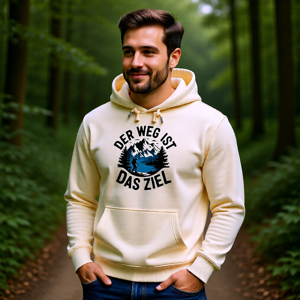 Premium Hoodie mit Der Weg ist das Ziel von Bright Lights Arts im BLA Look