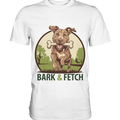 BARK & FETCH – Lebendiges Hunde-Design voller Energie - Premium Shirt Bright Lights Arts