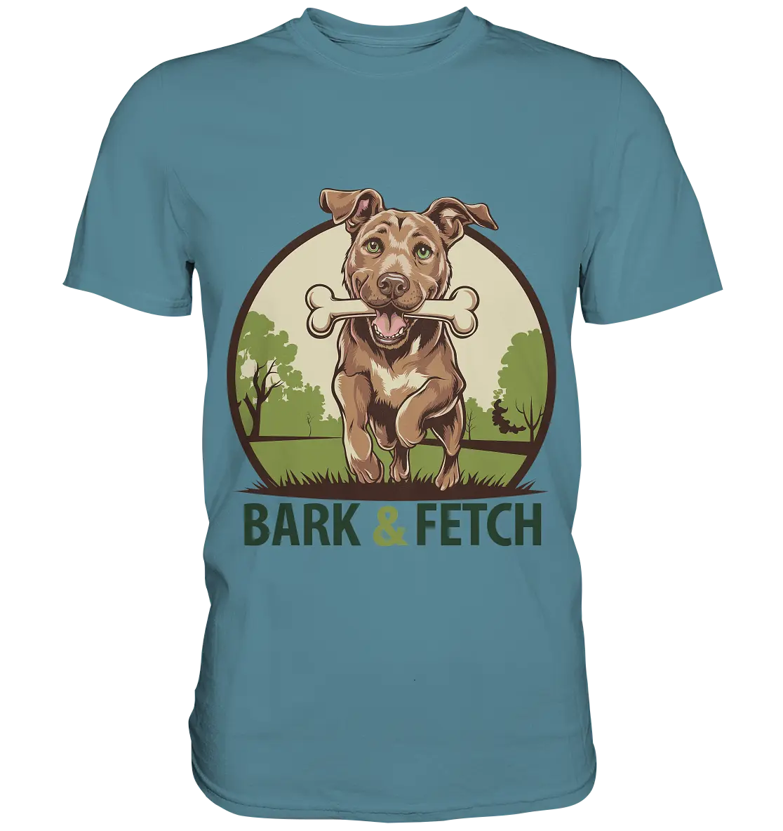 BARK & FETCH – Lebendiges Hunde-Design voller Energie - Premium Shirt Bright Lights Arts