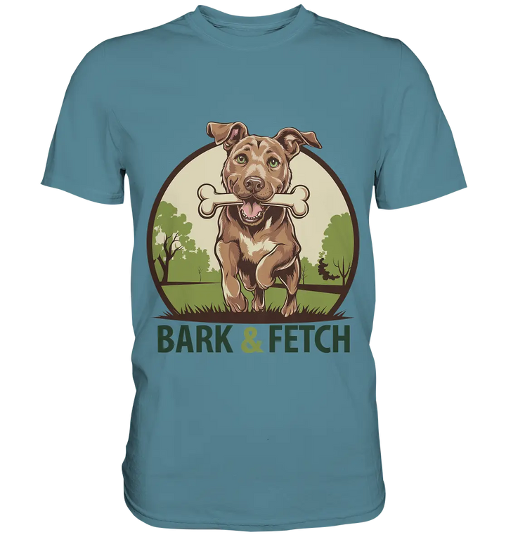 BARK & FETCH – Lebendiges Hunde-Design voller Energie - Premium Shirt Bright Lights Arts