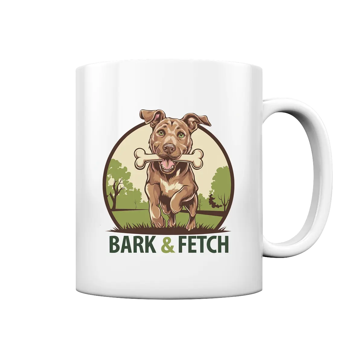 BARK & FETCH – Lebendiges Hunde-Design voller Energie - Tasse glossy Bright Lights Arts