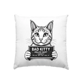 Bad Kitty – Lustiges Katzen Mugshot Shirt im Comic-Stil - Kissen 40x40cm Bright Lights Arts