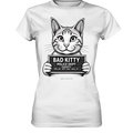 Bad Kitty – Lustiges Katzen Mugshot Shirt im Comic-Stil - Ladies Premium Shirt Bright Lights Arts