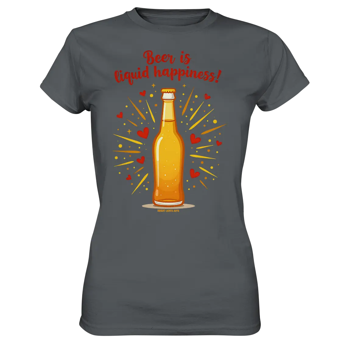 Beer is liquid happiness! – Humorvolles Bierflaschen-Design - Ladies Premium Shirt Bright Lights Arts
