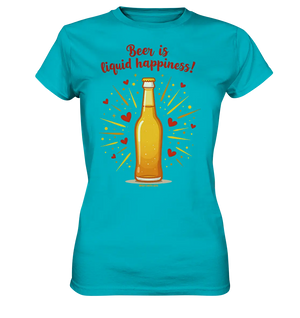 Beer is liquid happiness! – Humorvolles Bierflaschen-Design - Ladies Premium Shirt Bright Lights Arts